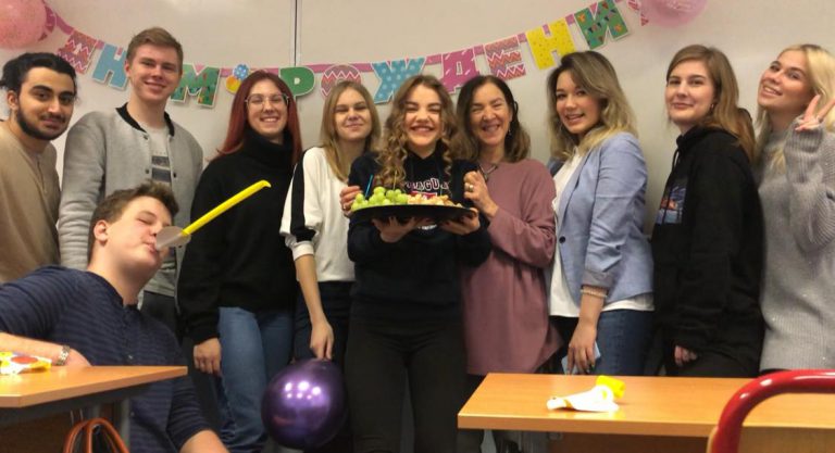 Con una rappresentanza dei miei ragazzi del secondo corso